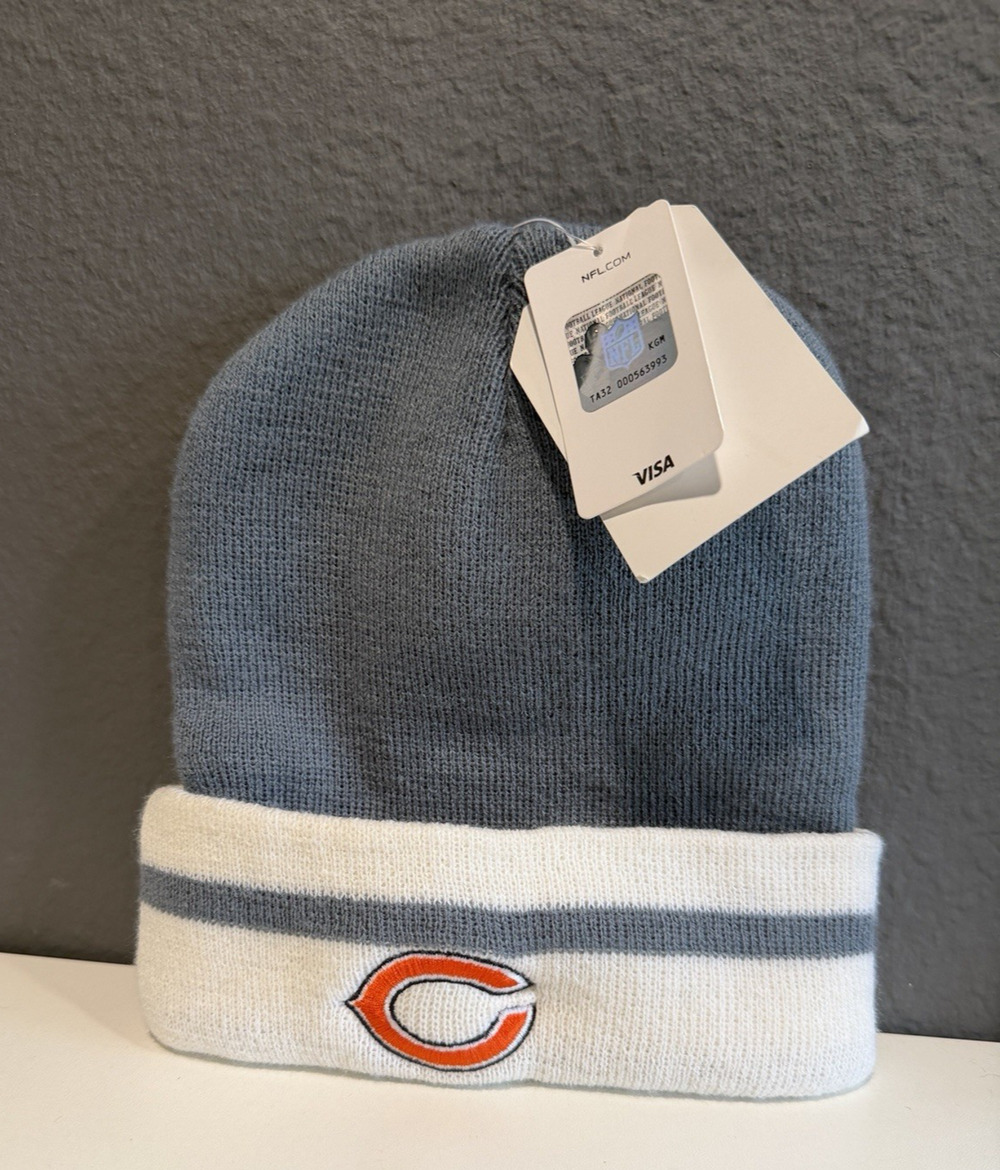 CHICAGO BEARS NFL KNIT BEANIE HAT CUFFED ONE SIZE ADULT NEW NWT